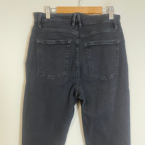 Good American Jeans Size 6 Ash Black Waist Slit High Rise Skinny Denim GLSW419T - Picture 9 of 14